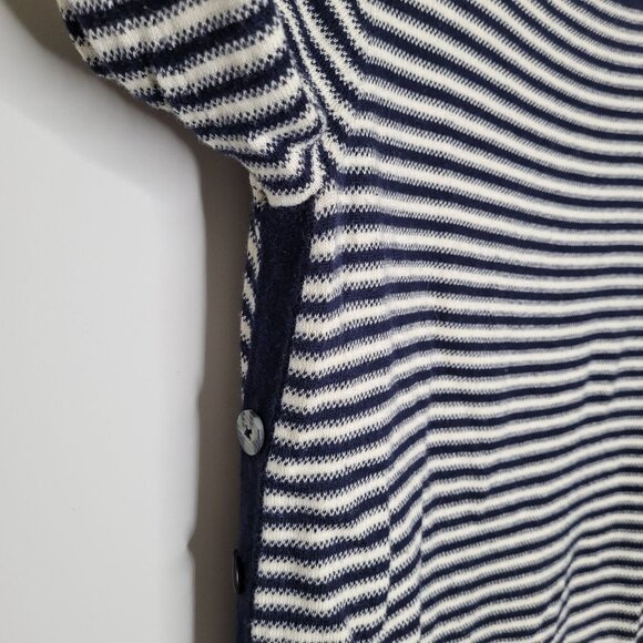 Rosie Neira Anthro Blue white Stripe scoop neck Cashmere blend sweater Medium - Picture 3 of 9